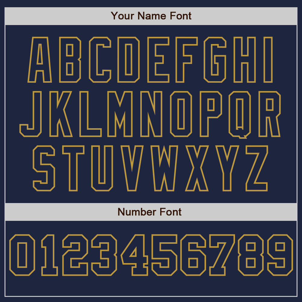 Custom Navy White-Old Gold Pinstripe Authentic Split Fashion Baseball Jersey baseball jersey product view 5