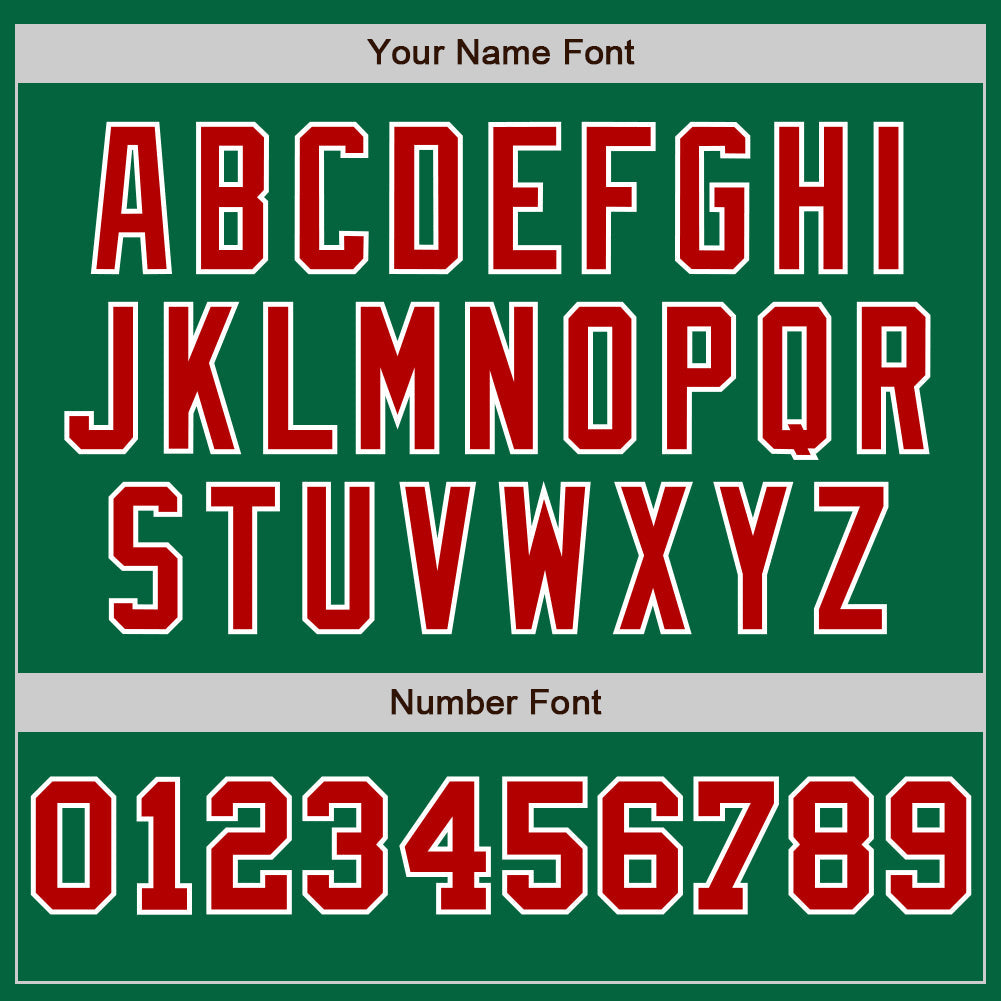 Custom Kelly Green White-Red Pinstripe Authentic Split Fashion Baseball Jersey baseball jersey product view 5