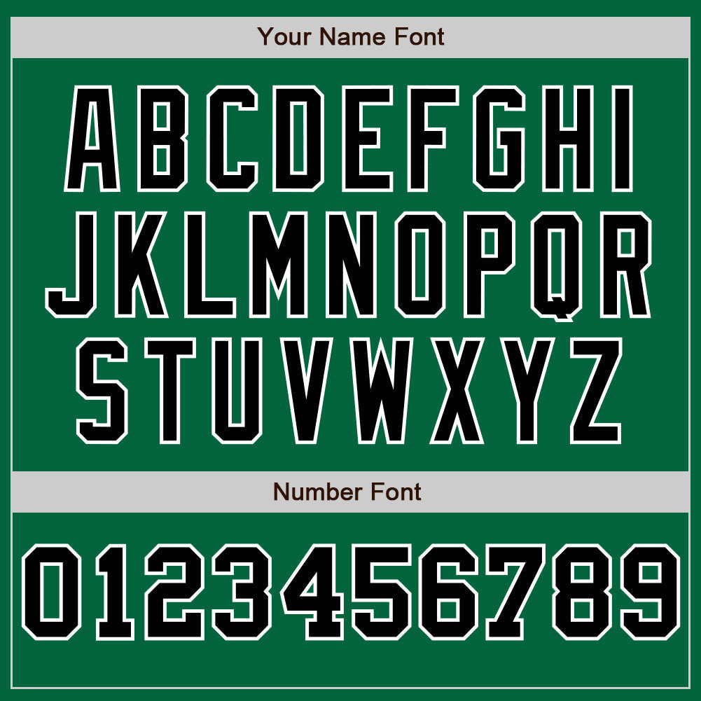 Custom Kelly Green White-Black Pinstripe Authentic Split Fashion Baseball Jersey baseball jersey product view 5