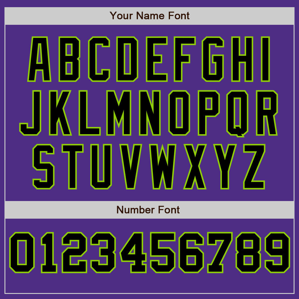 Custom Purple Neon Green-Black Pinstripe Authentic Split Fashion Baseball Jersey baseball jersey product view 5
