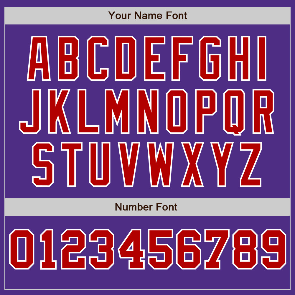Custom Purple White-Red Pinstripe Authentic Split Fashion Baseball Jersey baseball jersey product view 5