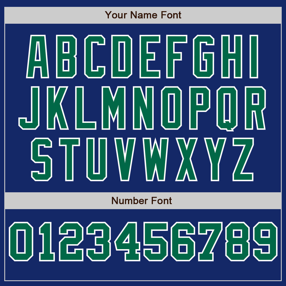 Custom Royal White-Kelly Green Pinstripe Authentic Split Fashion Baseball Jersey baseball jersey product view 5