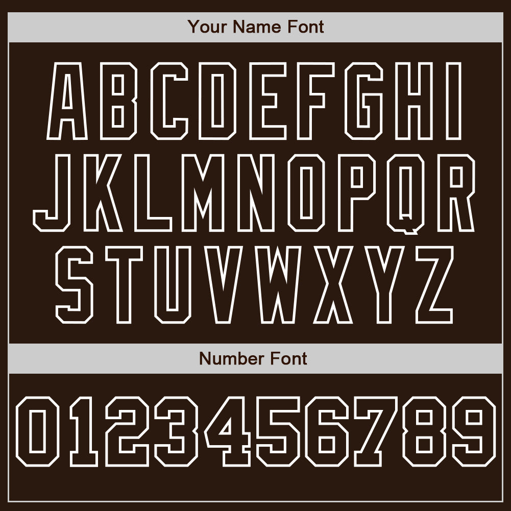 Custom Brown White-Brown Pinstripe Authentic Split Fashion Baseball Jersey baseball jersey product view 5