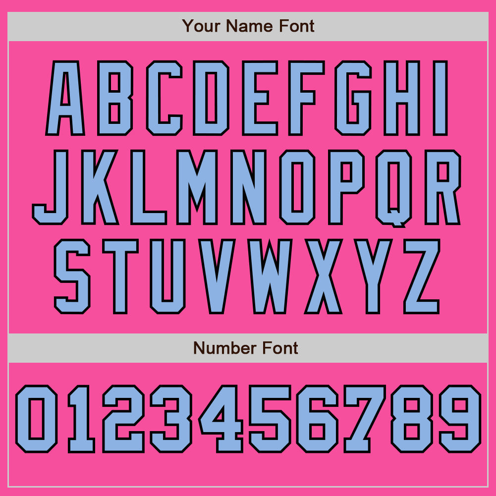 Custom Pink Light Blue-Black Pinstripe Authentic Split Fashion Baseball Jersey baseball jersey product view 5