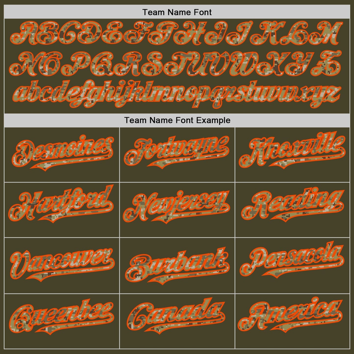 Custom Olive Camo-Orange Pinstripe Authentic Split Fashion Salute To Service Baseball Jersey baseball jersey product view 4