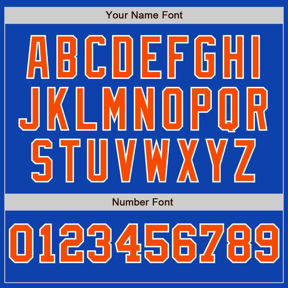 Custom Thunder Blue White-Orange Pinstripe Authentic Split Fashion Baseball Jersey baseball jersey product view 5