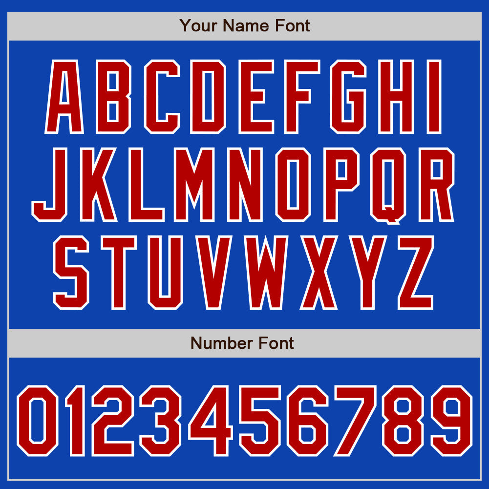 Custom Thunder Blue Red-White Red Pinstripe Authentic Split Fashion Baseball Jersey baseball jersey product view 5