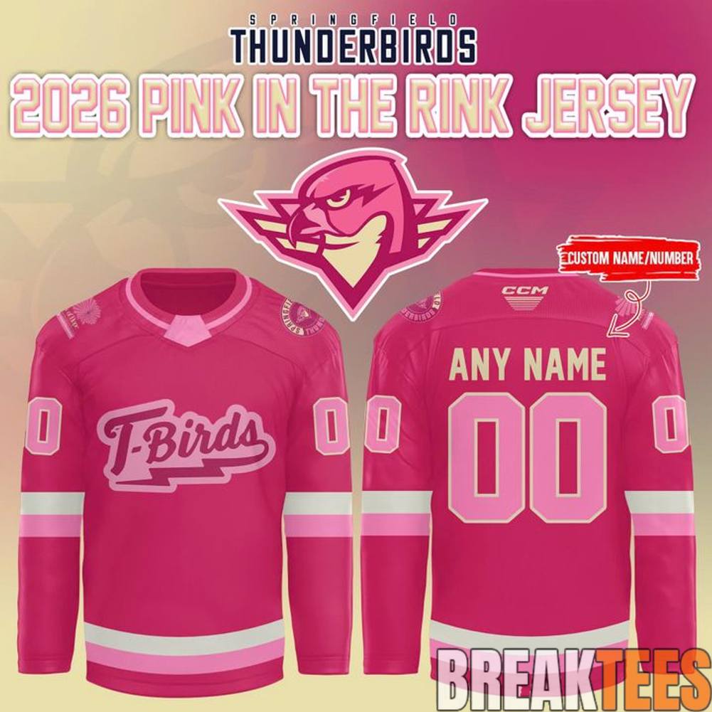 Springfield Thunderbirds 2026 Pink in the Rink Custom Hockey Jersey Unisex T-shirt, Sweatshirt, Hoodie, Long Sleeve Tee - T-Shirt, Sweatshirt, Hoodie