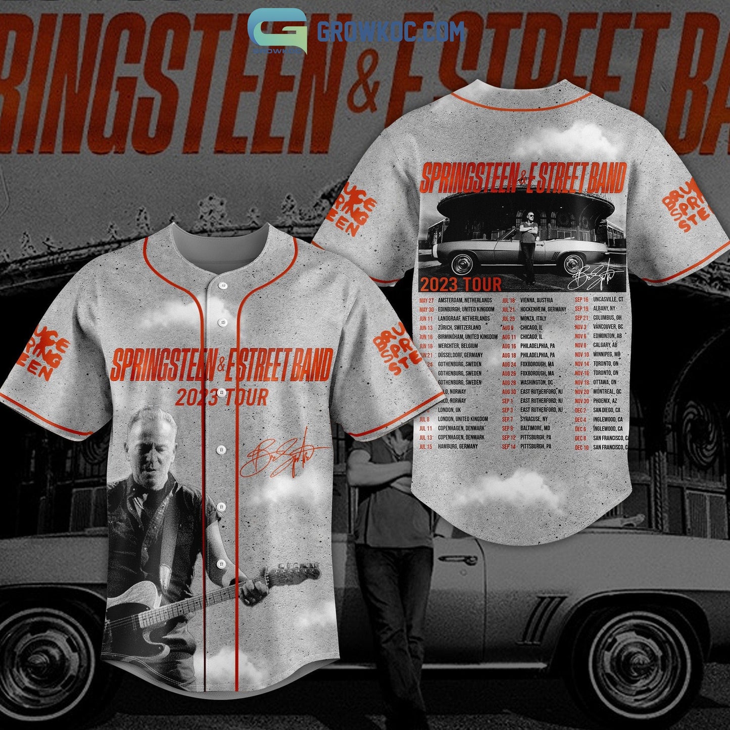 Springstreen&Estreet Band 2023 Tour Baseball Jersey baseball jersey product view 1