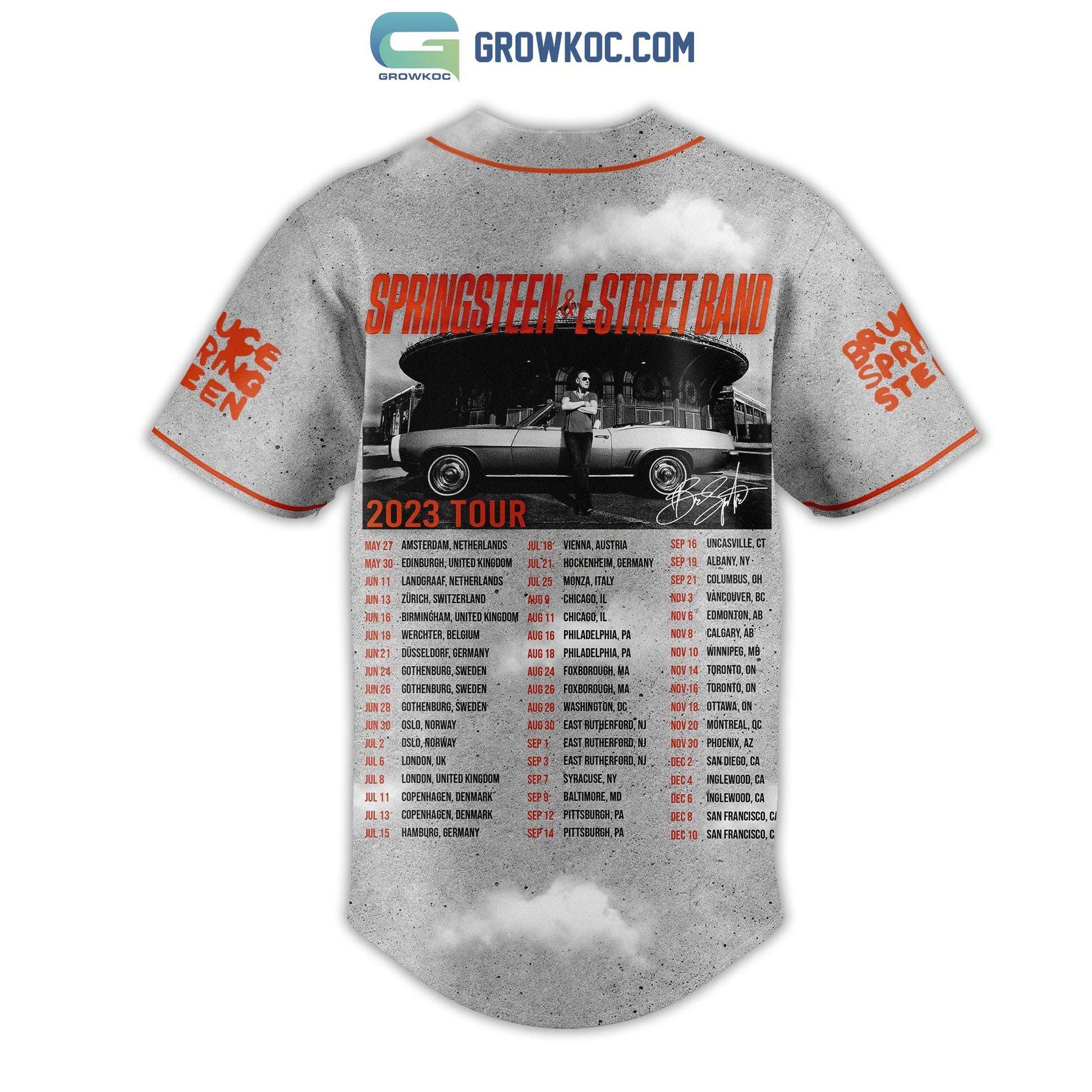 Springstreen&Estreet Band 2023 Tour Baseball Jersey baseball jersey product view 3