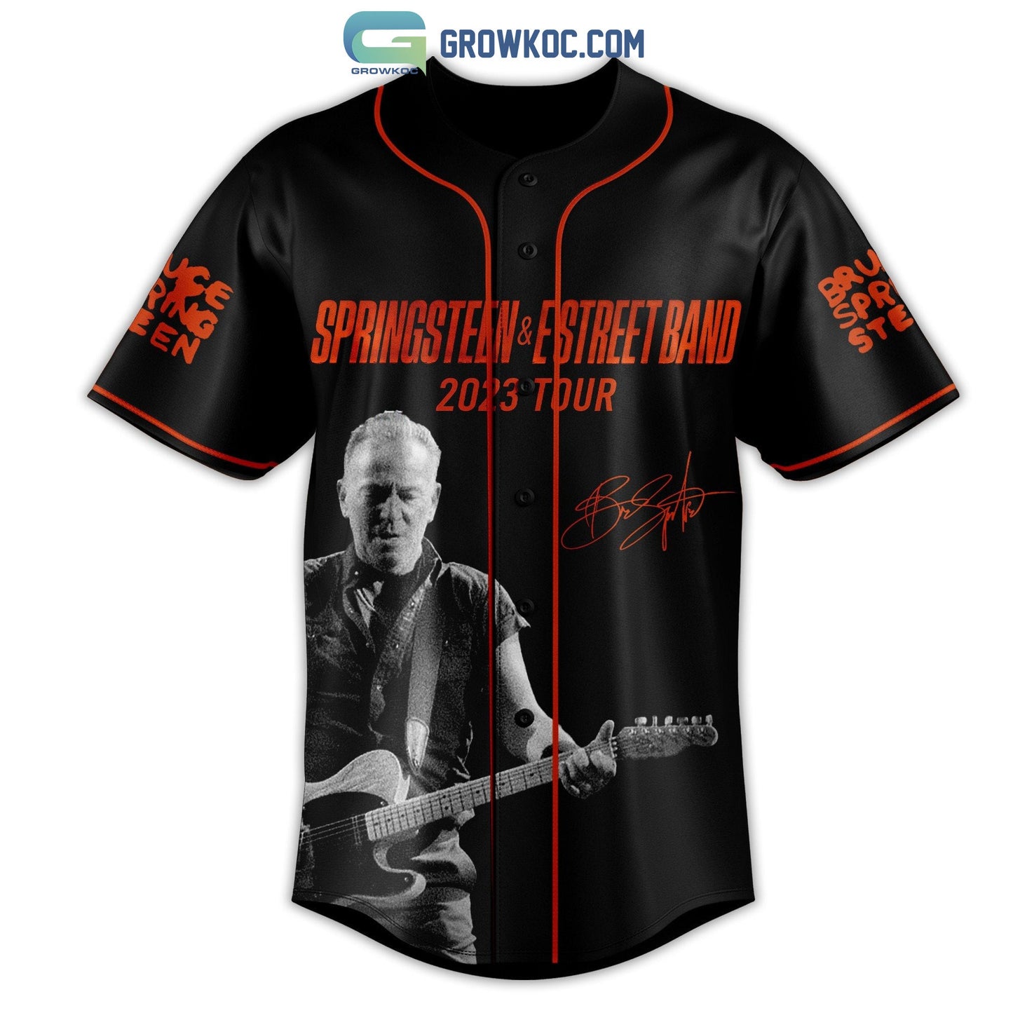 Springstreen&Estreet Band 2023 Tour Black Design Baseball Jersey baseball jersey product view 2