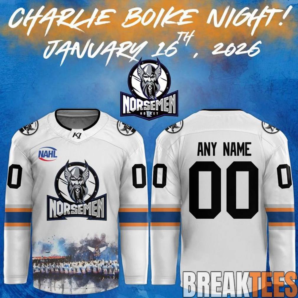 St. Cloud Norsemen Charlie Boike Night Hockey Jersey hockey jersey product view 1