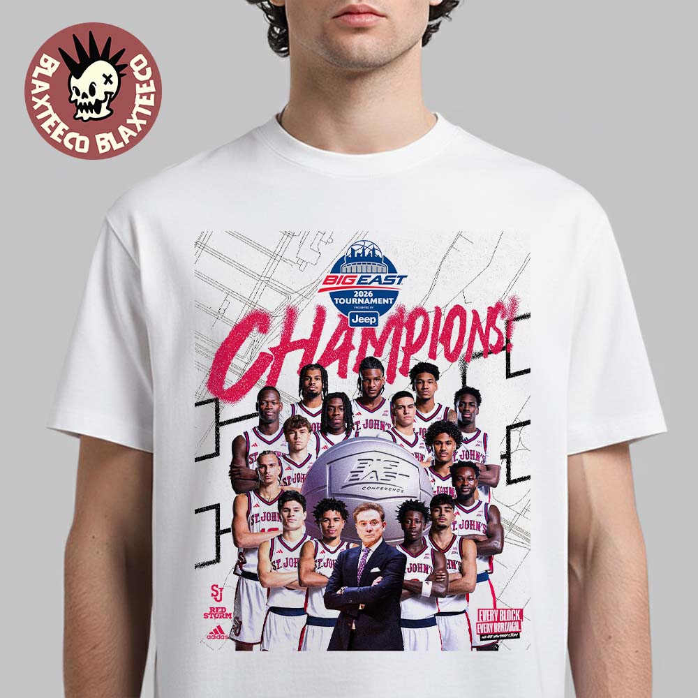 St Johns Red Storm Mens Basketball Back To Back 2026 Big East Tournament Champions Poster T-Shirt - T-Shirt, Sweatshirt, Hoodie