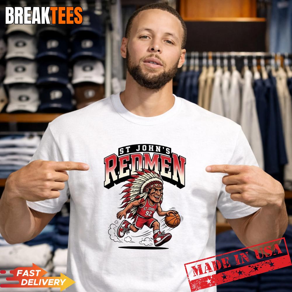 St Johns Redmen Basketball Cartoon Vintage Retro Sports Shirt Unisex T-shirt, Sweatshirt, Hoodie, Long Sleeve Tee - T-Shirt, Sweatshirt, Hoodie