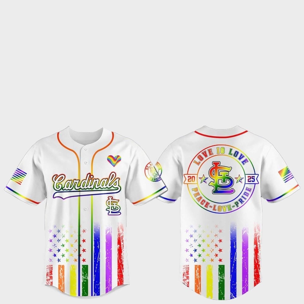 St Louis Cardinals Pride Month Love Is Love 2025 Jersey baseball jersey product view 1