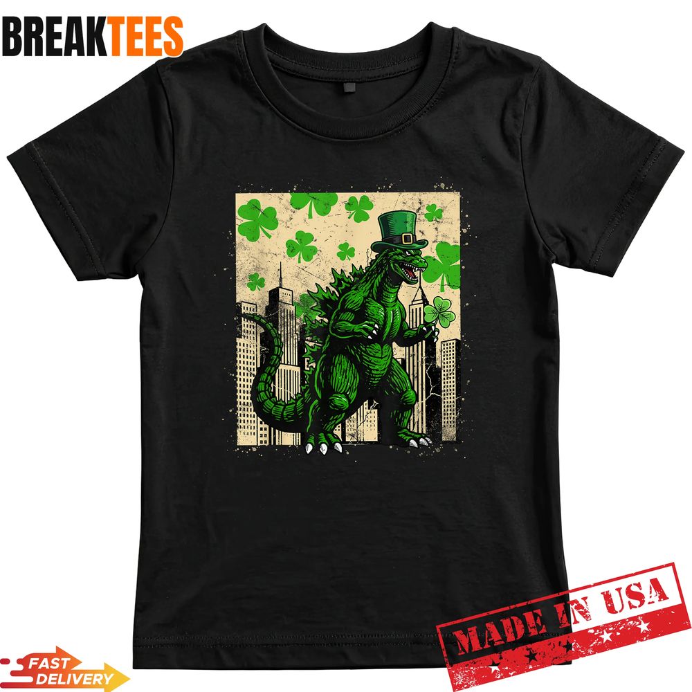 St Patricks Day Japanese Monster Shamrock Kaiju Shirt Unisex T-shirt, Sweatshirt, Hoodie, Long Sleeve Tee - T-Shirt, Sweatshirt, Hoodie