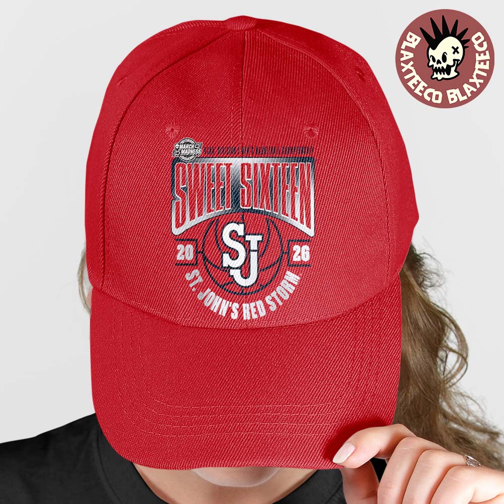 St. Johns Red Storm Mens Basketball 2026 NCAA March Madness Sweet 16 First Time Since 1999 Red Cap Hat Snapback - T-Shirt, Sweatshirt, Hoodie