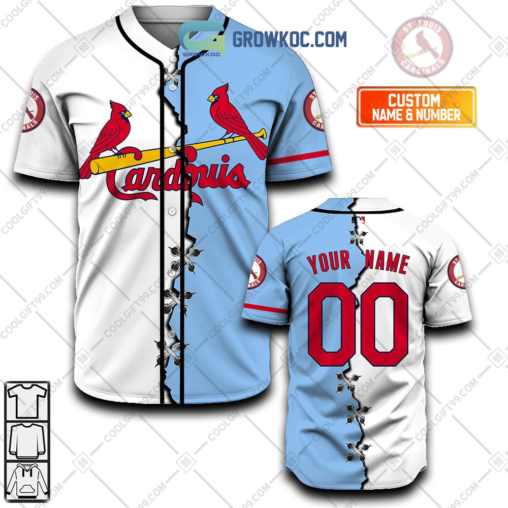 St. Louis Cardinals MLB Personalized Mix Baseball Jersey baseball jersey product view 1