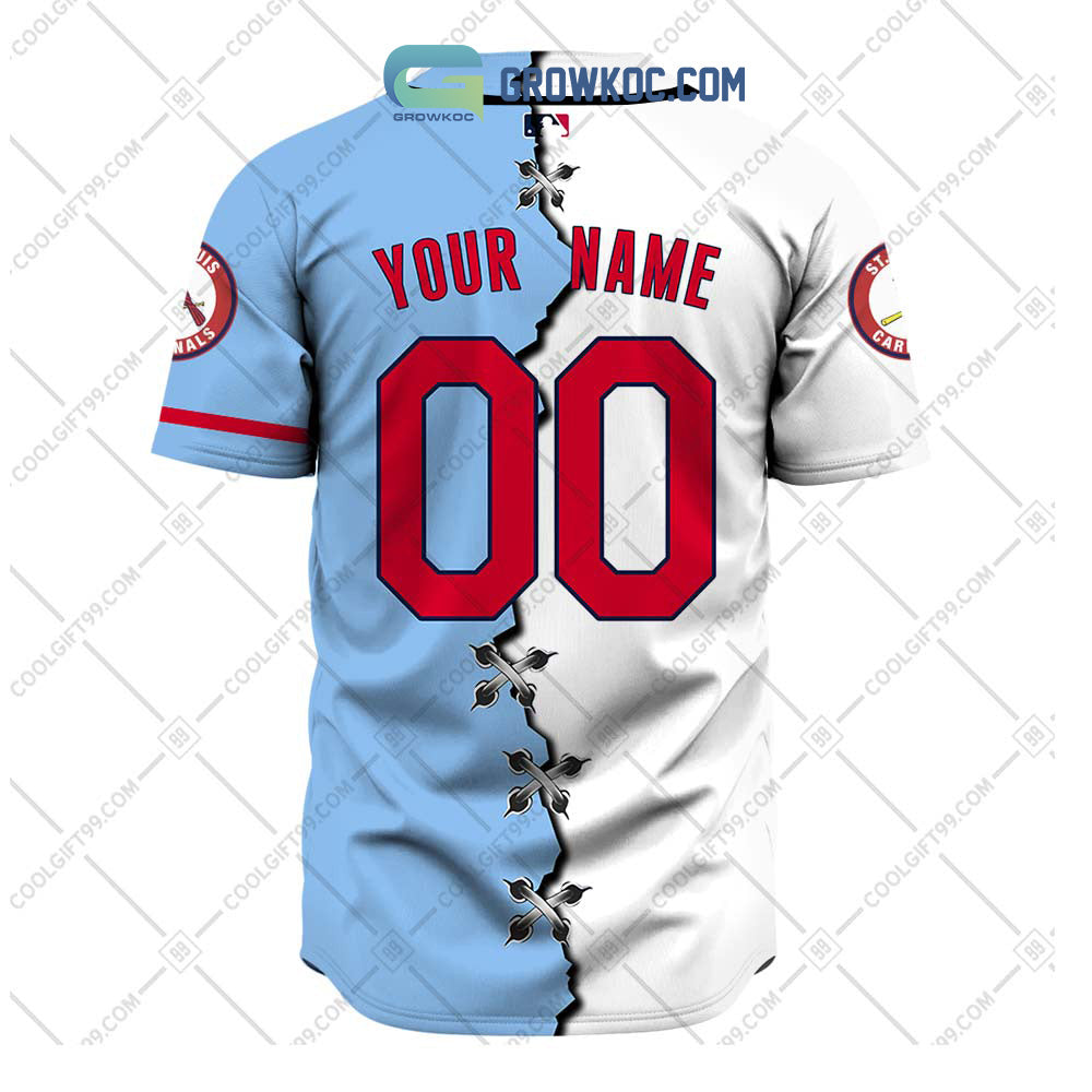 St. Louis Cardinals MLB Personalized Mix Baseball Jersey baseball jersey product view 3