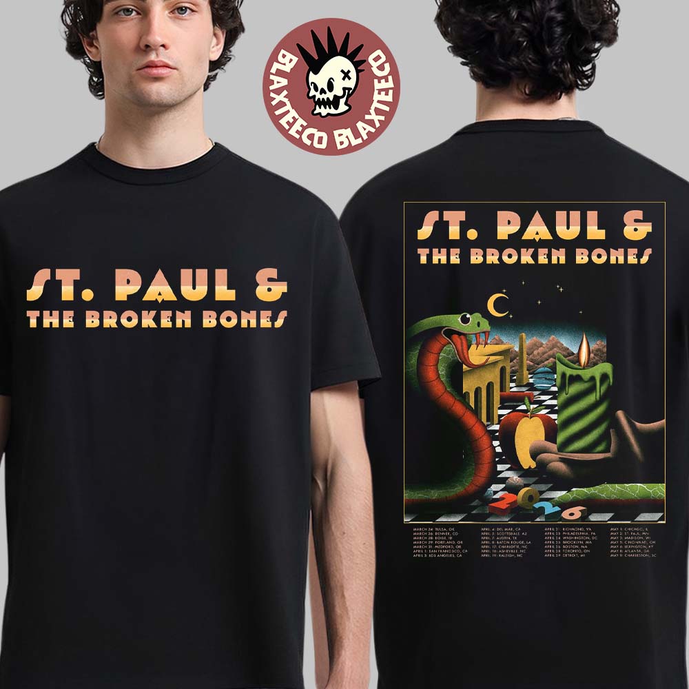 St. Paul And The Broken Bones 2026 North America Tour Schedule Dates Two Sided T-Shirt Unisex T-shirt, Sweatshirt, Hoodie, Long Sleeve Tee - T-Shirt, Sweatshirt, Hoodie