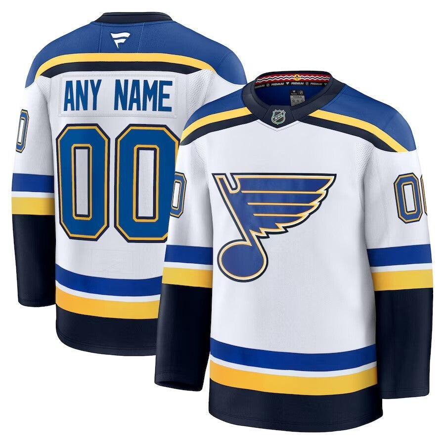 St. Louis Blues Fanatics Away Premium Custom Jersey - White Style 2 Hockey Jersey hockey jersey product view 1
