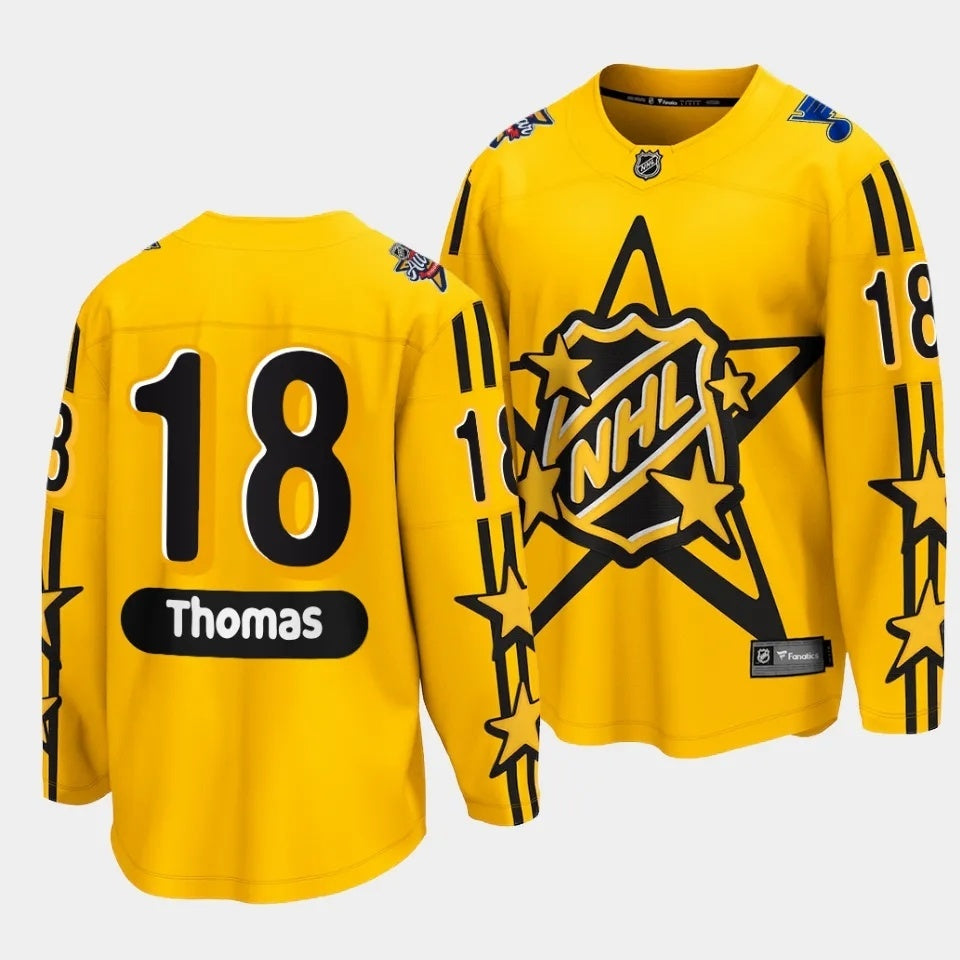 St. Louis Blues #18 Robert Thomas 2024 NHL All-Star Yellow Jersey Style 2 Hockey Jersey hockey jersey product view 1
