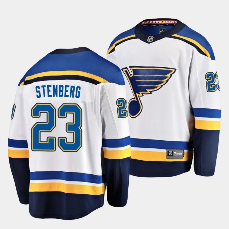 St. Louis Blues #23 otto stenberg away white jersey 2023 nhl draft Hockey Jersey hockey jersey product view 1