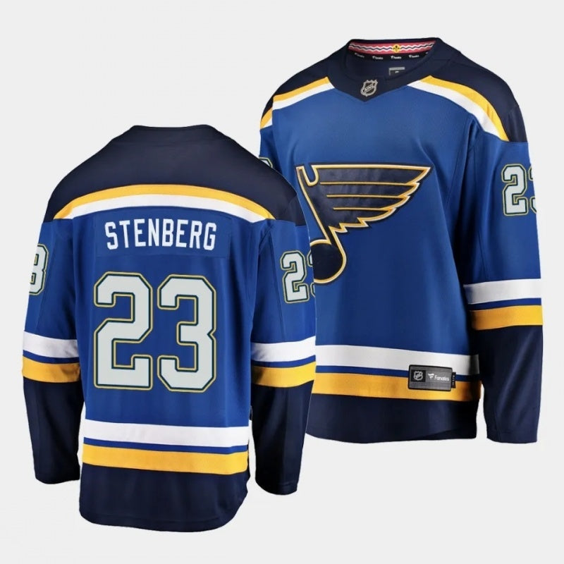 St. Louis Blues #23 otto stenberg home blue jersey 2023 nhl draft Hockey Jersey hockey jersey product view 1