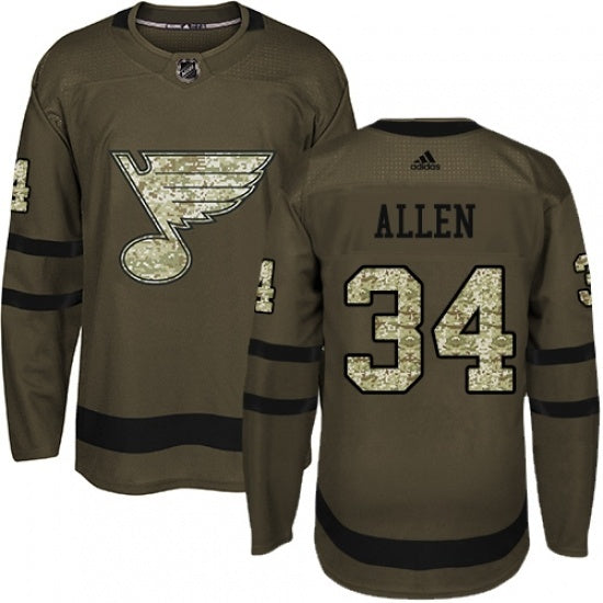 St. Louis Blues #34 Jake Allen Hockey Jersey hockey jersey product view 1