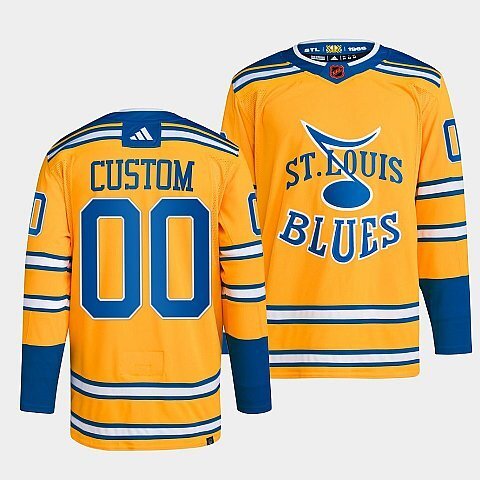 St. Louis Blues #custom-yellow-2022reverse-retro-2.0-authentic-primegreen-jersey Hockey Jersey hockey jersey product view 1