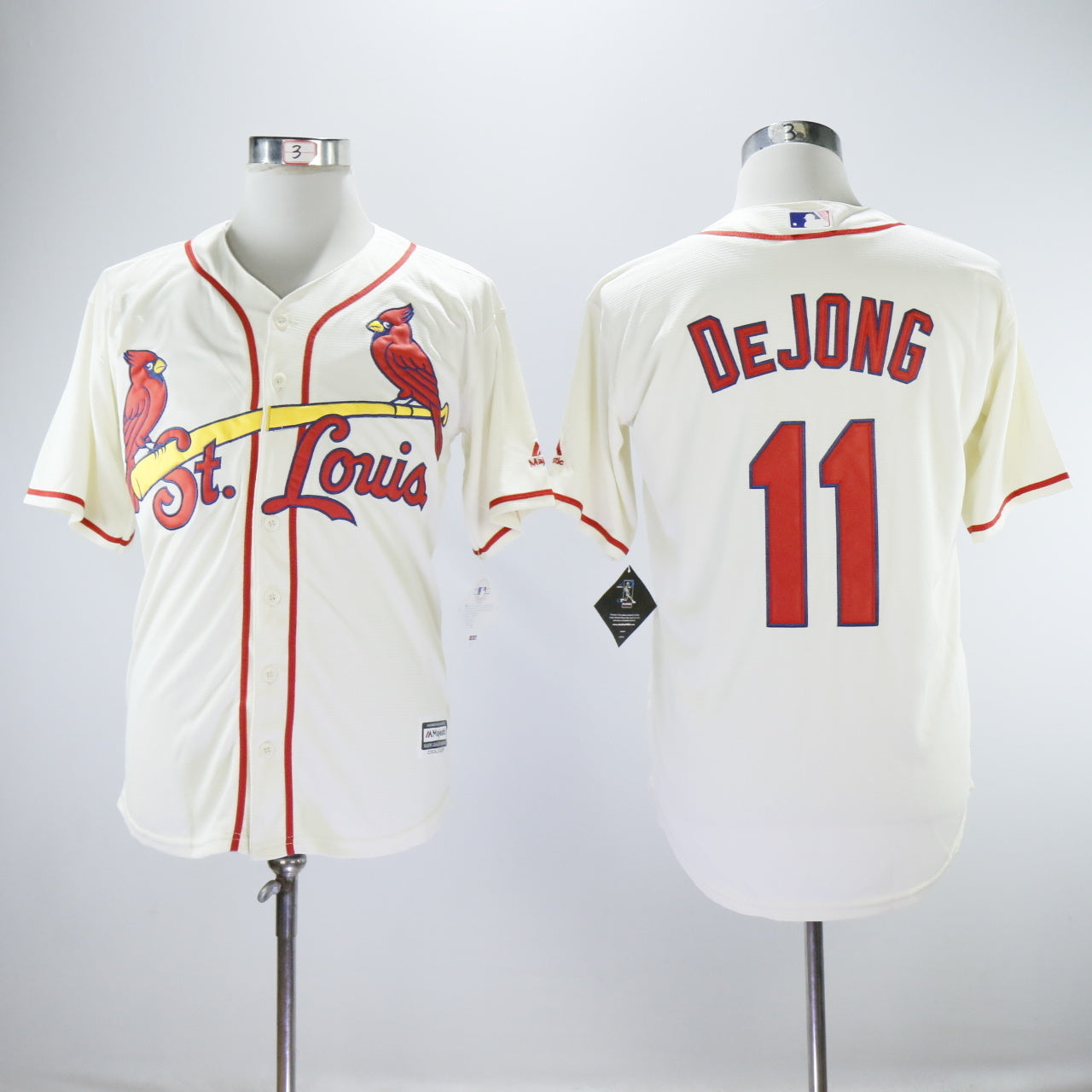 St. Louis Cardinals #11 Paul DeJong Cardinals 11 Off-White Fan Baseball Jersey baseball jersey product view 1