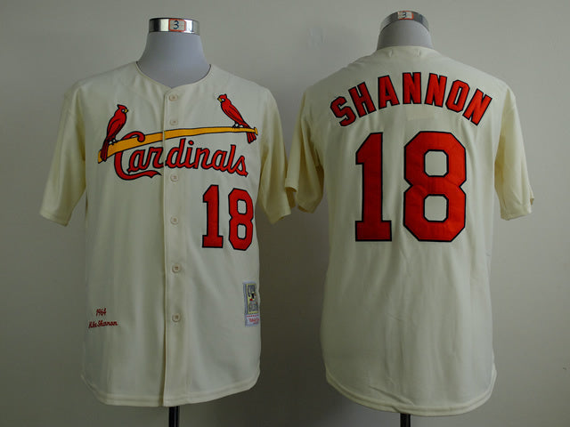 St. Louis Cardinals #18 Cardinals 18 Off-White Retro Baseball Jersey baseball jersey product view 1