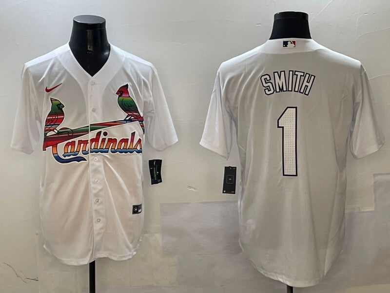 St. Louis Cardinals #1 Ozzie Smith Red Adult Baseball Jersey baseball jersey product view 1