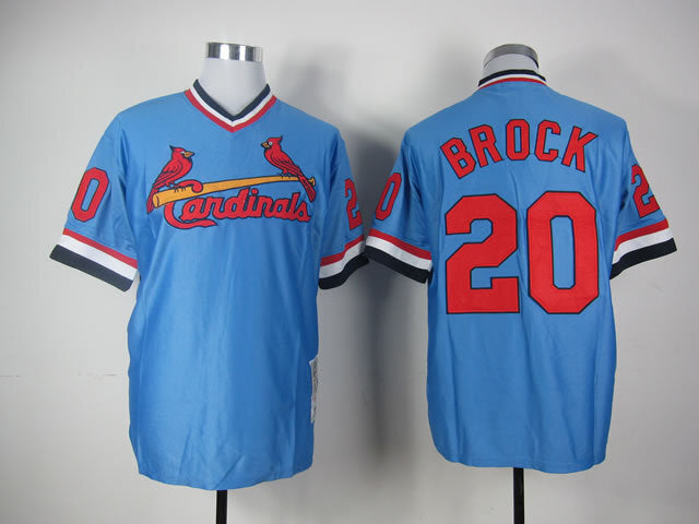 St. Louis Cardinals #20 Cardinals 20 Blue Retro Baseball Jersey baseball jersey product view 1