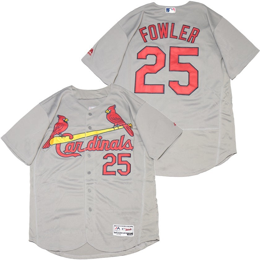 St. Louis Cardinals #25 Dexter Fowler Cardinals 25 Gray Elite Baseball Jersey baseball jersey product view 1