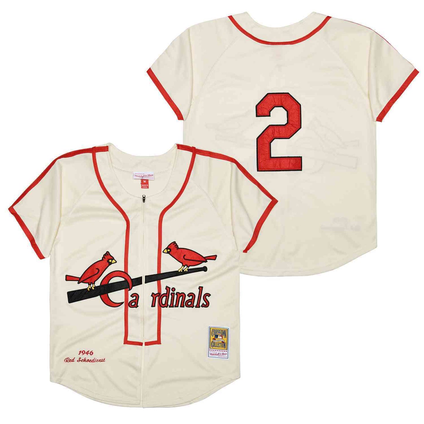 St. Louis Cardinals #2 Cardinals 2 Off-White 1946 Retro Baseball Jersey baseball jersey product view 1