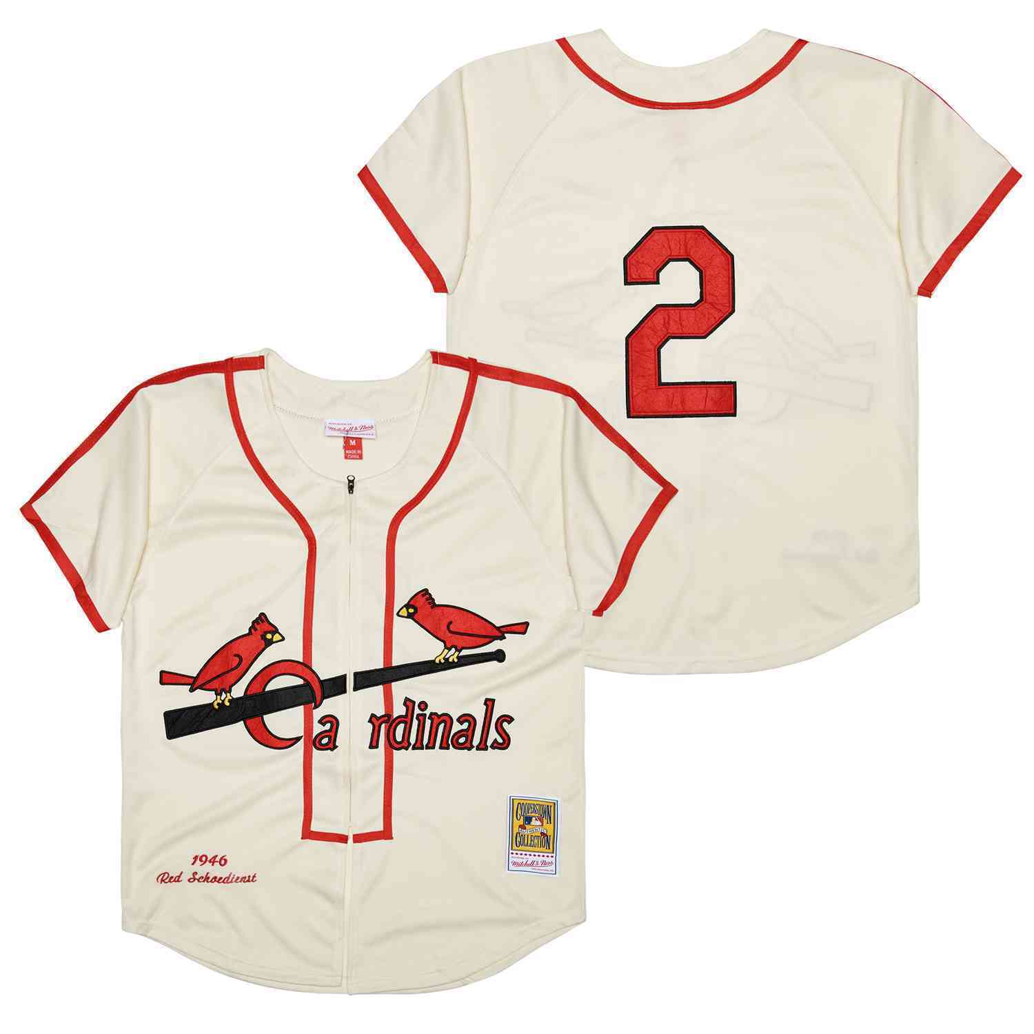 St. Louis Cardinals #2 Cardinals 2 Off-White 1946 Retro Baseball Jersey baseball jersey product view 1