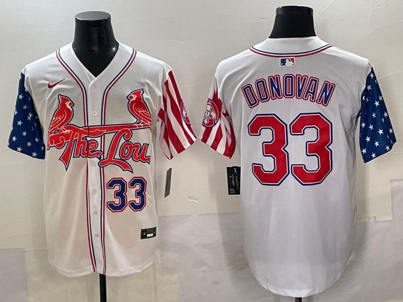 St. Louis Cardinals #33 Brendan Donovan Red Edition Adult Style 1 Baseball Jersey baseball jersey product view 1