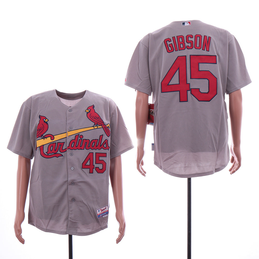 St. Louis Cardinals #45 Bob Gibson Cardinals 45 Gray Elite Baseball Jersey baseball jersey product view 1