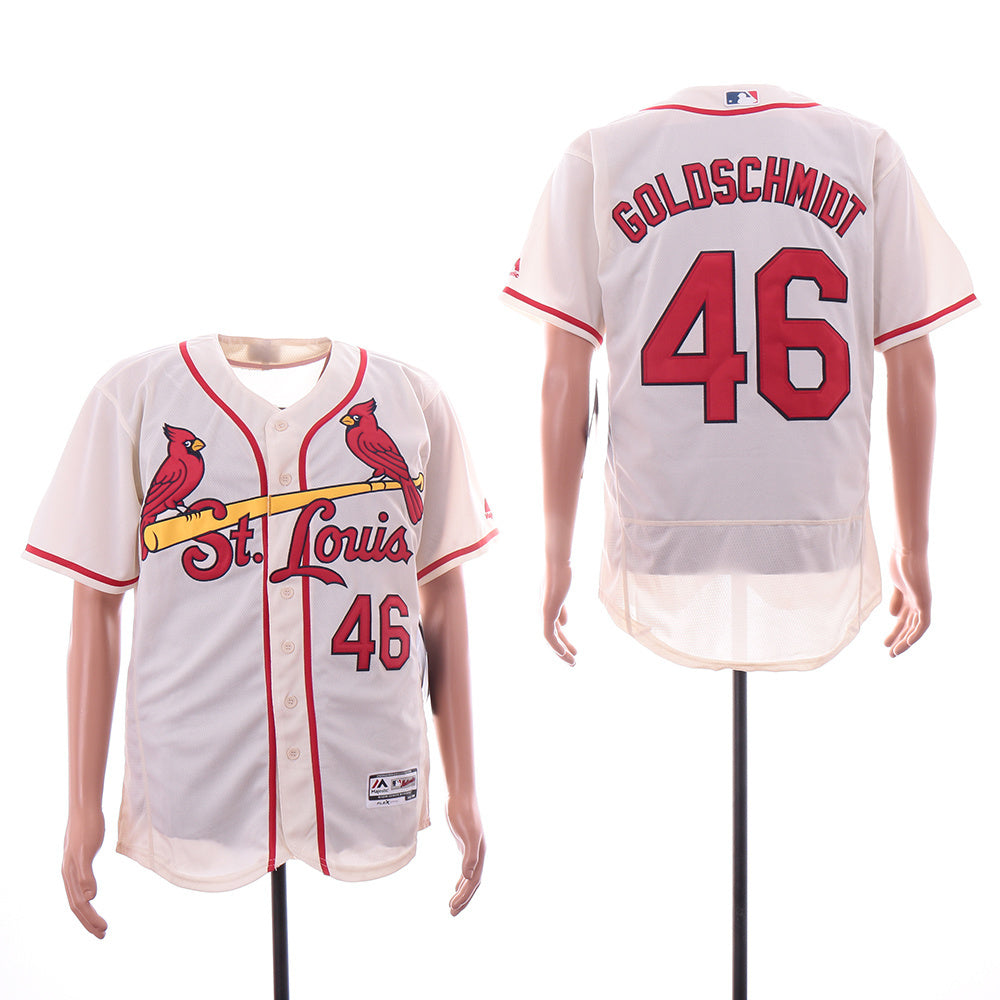 St. Louis Cardinals #46 Paul Goldschmidt Cardinals 46 Off-White Elite Baseball Jersey baseball jersey product view 1
