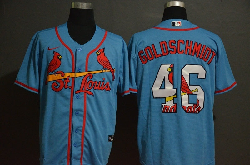 St. Louis Cardinals #46 Paul Goldschmidt Baseball Jersey baseball jersey product view 1