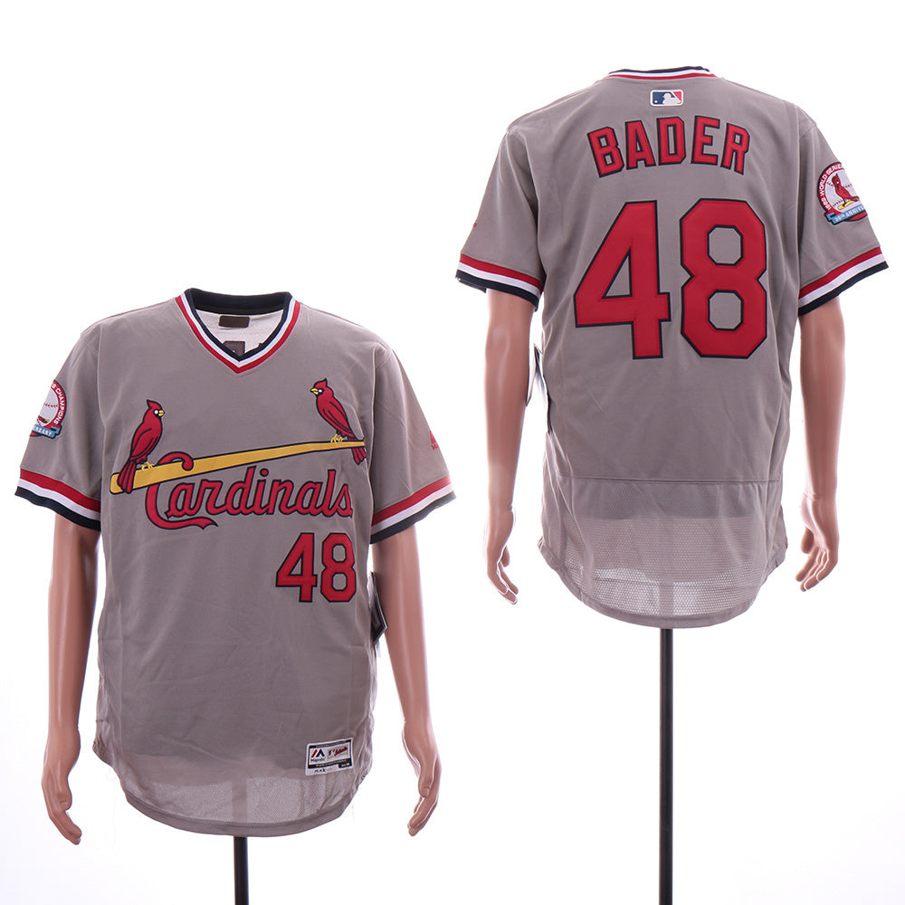 St. Louis Cardinals #48 Harrison Bader Cardinals 48 Gray Elite Style 1 Baseball Jersey baseball jersey product view 1
