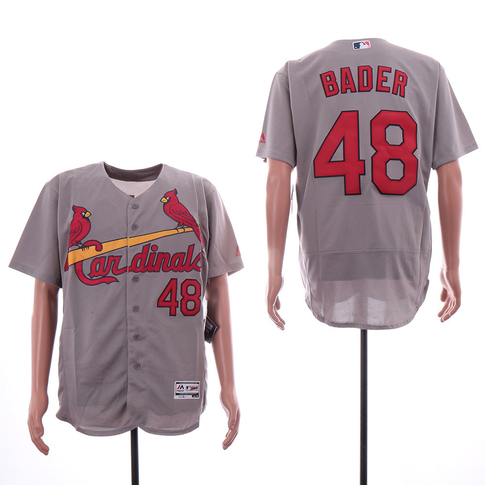 St. Louis Cardinals #48 Harrison Bader Cardinals 48 Gray Elite Style 2 Baseball Jersey baseball jersey product view 1