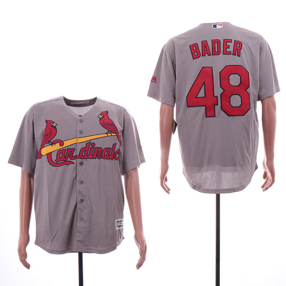 St. Louis Cardinals #48 Harrison Bader Cardinals 48 Gray Fan Style 1 Baseball Jersey baseball jersey product view 1