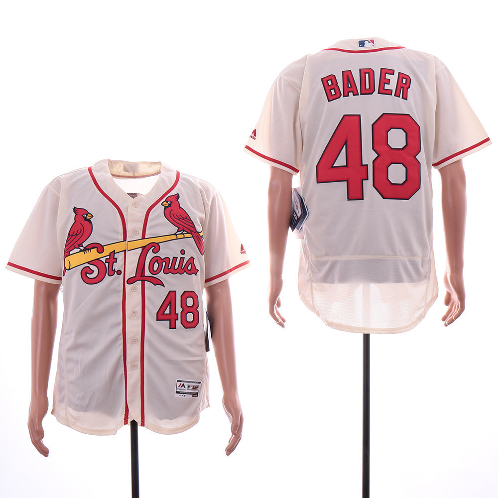 St. Louis Cardinals #48 Harrison Bader Cardinals 48 Off-White Elite Baseball Jersey baseball jersey product view 1