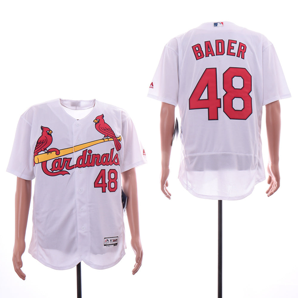 St. Louis Cardinals #48 Harrison Bader Cardinals 48 White Elite Baseball Jersey baseball jersey product view 1