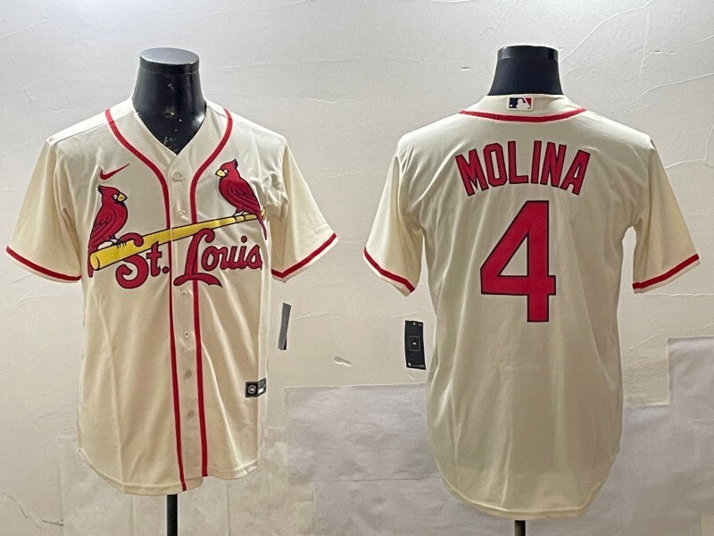 St. Louis Cardinals #4 Yadier Molina Fan Edition Style 1 Baseball Jersey baseball jersey product view 1