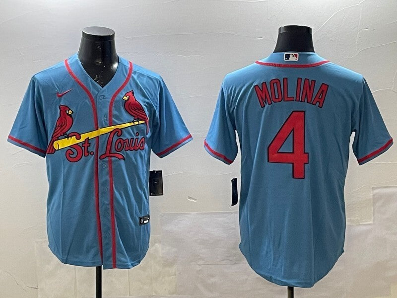 St. Louis Cardinals #4 Yadier Molina Fan Edition Style 2 Baseball Jersey baseball jersey product view 1