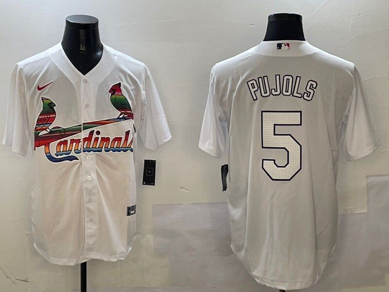St. Louis Cardinals #5 Albert Pujols Red Adult Style 2 Baseball Jersey baseball jersey product view 1