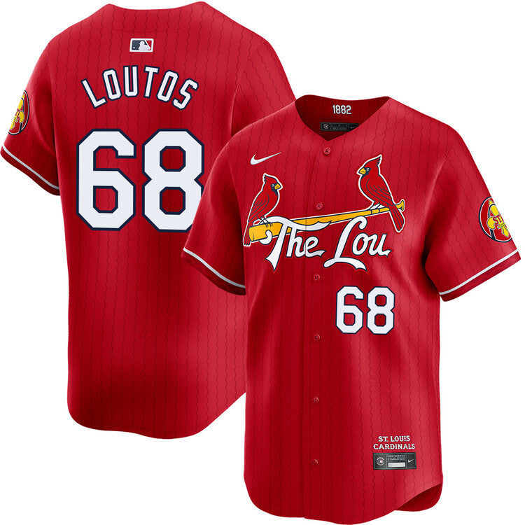 St. Louis Cardinals #68 Ryan Loutos 2024 City Connect Limited Jersey Baseball Jersey baseball jersey product view 1